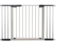 BabyDan Premier, Barrière de sécurité extra large à clipser pour escalier, 112-119,3 cm, en métal, argenté/noir, fabriquée au Danemark (grille pour chien)