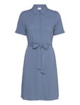 Vipaya S/S Shirt Dress - Noos Kort Klänning Blue Vila