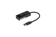 StarTech.com USB 3.0 Ethernet Adapter - USB 3.0 Network Adapter NIC with USB Port - USB to RJ45 - USB Passthrough (USB31000SPTB) - nätverksadapter - USB 3.0 - Gigabit Ethernet