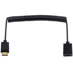 Duttek Mini HDMI to HDMI Cable, HDMI to Mini HDMI Coiled Cable, Mini HDMI Male to HDMI Female Adapter Cable Support 1080P Full HD, 3D, for Camera, Camcorder, Laptop, Projector, etc 1.8M/6 Feet