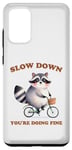 Coque pour Galaxy S20+ Raccoon Slow Down Relax Breathe Self Care You're Ok Vélo