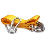 Shumo Swing attachment, suspension set hammock hammock chair Swing Hanging belt kit for attachment seat Hinged seat with 2 carabiners 150x5cm to max 800kg on garden camping trip, yellow