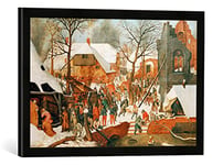 Kunst für Alle 'Image encadrée de Pieter Brueghel l'Ancien L'adoration des HL. Trois Rois, d'art dans Le Cadre de Haute qualité Photos Fait Main, 60 x 40 cm, Noir Mat