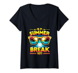 Womens Is It Summer Break Yet Lunch Lady School Cafeteria Vacation V-Neck T-Shirt