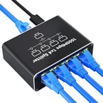 NEUTYPECHIC Switch RJ45 Multiprise Ethernet 4 Ports, 1000 Mbps LAN Splitter 1 à 4, Switch Ethernet Gigabit RJ45 Aluminium avec Câble Type C pour Ordinateurs, Commutateurs, Téléviseurs, Routeur