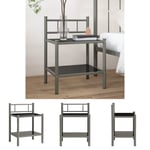 The Living Store Sängbord grå och svart 45x34,5x60,5 cm metall och glas -  Nattduksbord