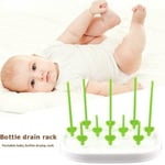 Milk Bottles Drying Rack Baby Feeding Dryer Cup Holder B Green