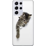 Samsung Galaxy S21 Ultra 5G Genomskinligt Skal Curious Kitten
