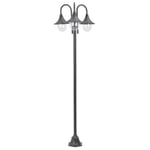 Lyktstolpe för trädgård E27 220 cm aluminium 3 lyktor brons
