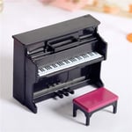 Miniatyr Svart Piano & Pall Simulerande Pianomodell Dockhus Dekorationstillbehör Mini Ornament Hemträdgårdsmöbler Deco