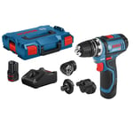 Bosch Professional GSR 12V- 15FC Cordless Drill Driver Set with Batteries
