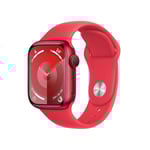 Apple Watch Series 9 GPS + Cellular 41mm 2023 röd aluminium - smart klocka med sportband fluoroelastomer bandstorlek: M/L 64 GB Wi-Fi, LTE, UWB, Bluetooth 4G 32.1 g