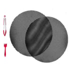 SCYDAO BBQ Mat, Round Bbq Grill Mat - Nonstick Bbq Mesh Mats, Reusable Bbq Grill Mat for Charcoal, Gas, Electric Grill 15.75/20 in (2 Pcs),Package 2 / 40cm