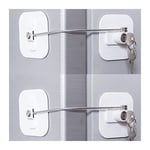 2X(Refrigerator Lock,  Fridge Lock with Key for Adul, Lock for a Fridge, Cabinet
