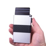 Slim Plånbok Business Pocket Plånbok för män Plånbok i aluminium Silver with bandage
