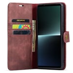 Mobil lommebok DG-Ming 2i1 Sony Xperia 1 V - Rød