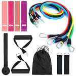 Benkeg Exercise Bands - 15Pcs Resistance Bands Set Workout Fintess Exercise Rehab Bands Loop Bands Tube Bands Door Anchor Ankle Straps Cushioned Handles with Carry Bags for Home Gym Travel