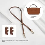 Väska Rem för Longchamp Väska - Transformation Tillbehör - Gratis Stansning för Miniväska - Axelrem Miniväska - Brun-Guld Brown-gold