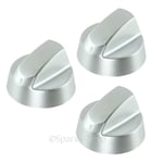 3 UNIVERSAL Silver Grey Control Knob Switch Toaster Trouser Press Camping Stove