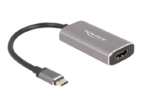Delock - Video adapter - USB-C hann til HDMI hunn - 20 cm - grå - 8 K 60 Hz (7680 x 4320) støtte
