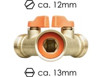 Bradas T-Stycke Med Gw 3/4" Till 2X Gz 3/4" Kulventiler I Mässing Br-2234 Bradas 4634
