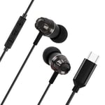 USB C Earphones with Mic, Lively Life In-Ear Type-C Noise Isolating Stereo Bass Wired Headphones with Volume Control Compatible with Google Pixel 3/2,OnePlus 6T,Samsung S8+,HTC