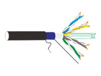 DIGITUS Professional - Installation cable - 305 m - 7.5 mm - foliebelagt uskjermet tvinnet kabelpar (F/UTP) - CAT 6 - utendørs - svart