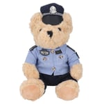 Polis Nallebjörn Plyschleksak Fylld Djur Päls Traffic Officer Nalle Plyschleksak För Barn Vuxna Blue