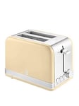 Swan St19010Cn Retro 2-Slice Toaster With Defrost/Reheat/Cancel Functions, Cord Storage, 815W, Cream
