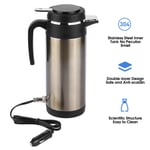 GSA 1000ML 12V Stainless Steel Electric In Car Kettle Travel Thermoses Heating