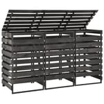 Vidaxl Abri De Poubelle Triple 210x75x121 Cm Bois De Pin Massif Peint