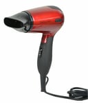 FOLDING TRAVEL HAIR DRYER CONCENTRATOR DUAL VOLTAGE HEAT HAIRDRYER HOT RED 1200W