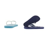 Havaianas, Women's, Slim Glitter Flourish, Flip Flop, Nautical Blue, 6/7 UK Unisex Top Flip Flops, Navy Blue, 6/7 UK
