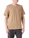 BOSS Mens Mix&Match T-Shirt R Loungewear T-Shirt in Stretch Cotton with Contrast Logo Beige