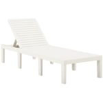 Vidaxl - Chaise longue Plastique Blanc,195 x 65 x 32 cm