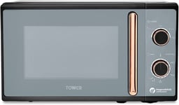 Tower Cavaletto Manual Microwave 20L 800w T24038RG  Black & Rose Gold -Brand New