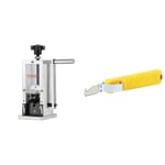 VEVOR Machine à Dénuder Manuelle 1,5-25 mm Dénudeur Câble avec Manivelle Dénudeuse & JOKARI 10282 Couteau à dégainer, Jaune Multicolore