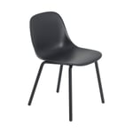 Muuto Fiber Outdoor side chair stol med stålben Anthracite black