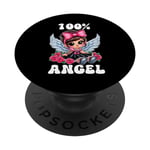 100 % ange - ange petite fille - vêtements d'ange - ange PopSockets PopGrip Interchangeable
