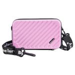 BAELLERY N1203 Mini Resväska Hård Skal Makeup Väska ABS+PC Bärbar Kosmetika Telefon Crossbody Väska Pink