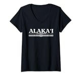 Womens Alakai Aloha Hawaiian Language Saying Souvenir Print Designe V-Neck T-Shirt