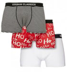 Urban Classics Boxershorts 3-pack med julmotiv (Röd hoho/vit/randig,S)