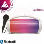 Lexibook iParty Portable Bluetooth Speakers with Lights & Mic│Rechargeable│White