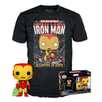 Funko Pop! Tees (Adult): Marvel - Holiday Iron Man (Glows in the Dark) Vinyl Figure T-Shirt (XL)