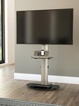 Avf Eno Oval 600 Pedestal Tv Stand - Silver/Black - Fits Up To 55 Inch Tv