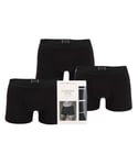 Tommy Hilfiger Mens 3 Pack Boxer Shorts in Black Cotton - Size Small