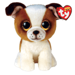 Ty Beanie Boos 15,5 cm  - Hugo brun & vit Hund