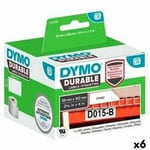 Ruller med etiketter Dymo Durable 102 x 59 mm Sort Hvid (6 enheder)