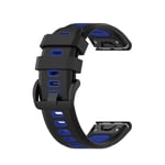 Garmin Fenix ​5X Sapphire/Fenix ​​5X GPS- Silikon klockarmband 26 mm - Svart/blå