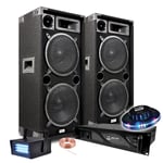 Pack Sonorisation IBIZA SOUND STAR 210, Amplificateur BM SONIC 2000W TOTAL - 2 Boomers 25cm, DJ Fête Soirée Bar, 2 lumières